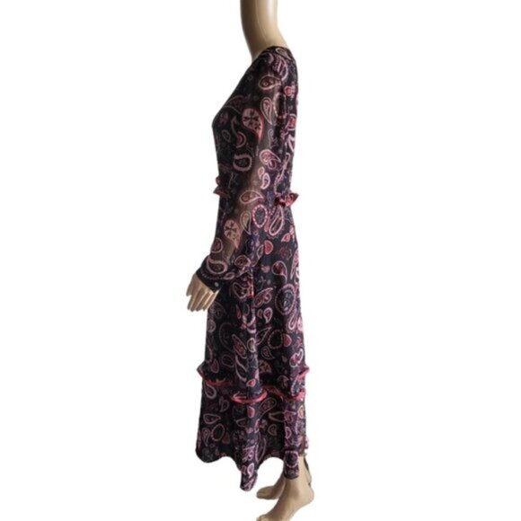 Ted Baker London Colour By Number Limeri V-neck Printed Maxi Dress Size 6 - Picture 3 of 11